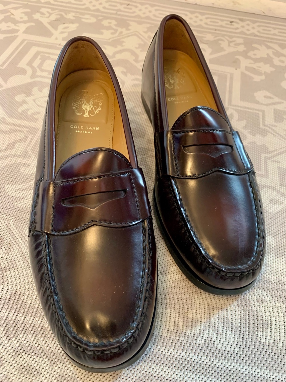 COLE HAAN Men's Pinch Grand Penny Loafer C12755 Burgundy 8.5 M Hand Sewn